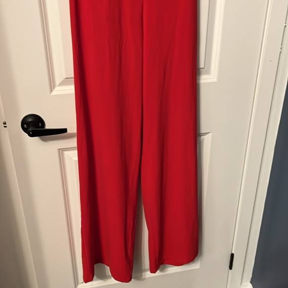 Red strapless jumpsuit - Picture 3 of 5
